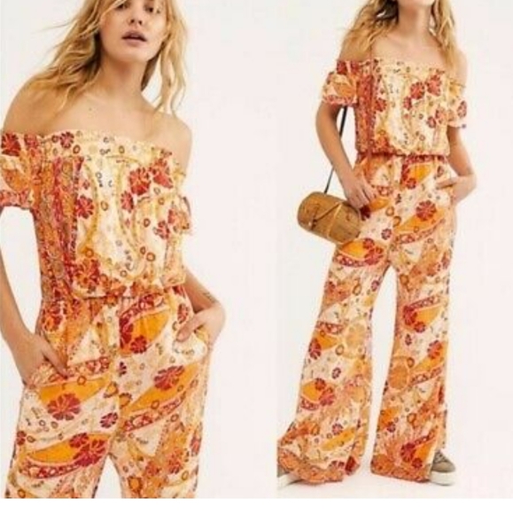 **HP** FREE PEOPLE Off The Shoulder Jumpsuit - Picture 3 of 10